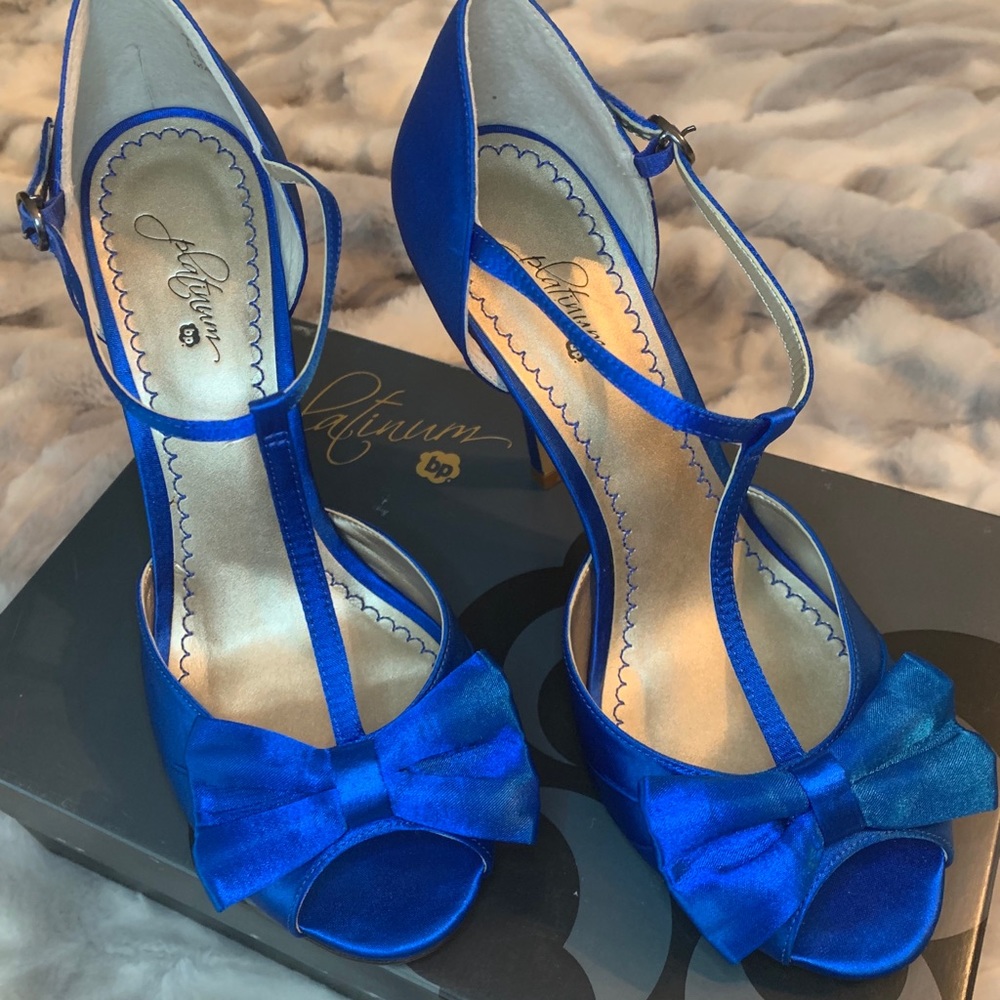 Blue Bow Heels